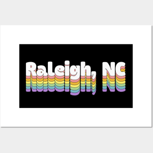 Raleigh, NC // Retro Typography Design Posters and Art